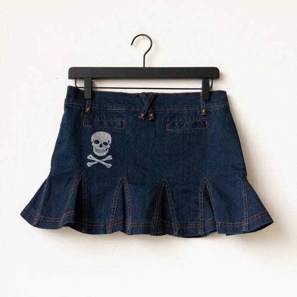 Betsey Johnson Dresses & Skirts - NWT Betsey Johnson Denim Skull Skirt